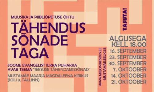 Algab piibliõppe kursus Mustamäel