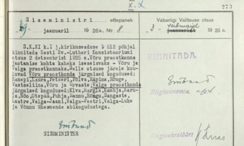 Valga praostkonna asutamine 100 aasta eest