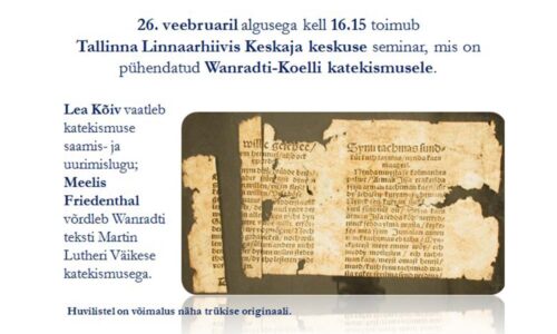 Seminar Wanradti-Koelli katekismusest