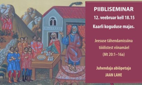 Tallinna Kaarlis toimub piibliseminar