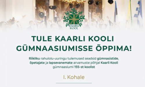 Kaarli Kool kutsub gümnaasiumisse