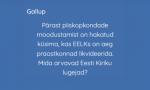 Eesti Kiriku lugejad ei toeta praostkondade kaotamist