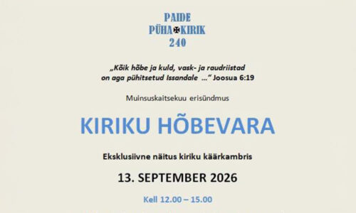 Harukordne võimalus tutvuda Paide koguduse hõbevaraga